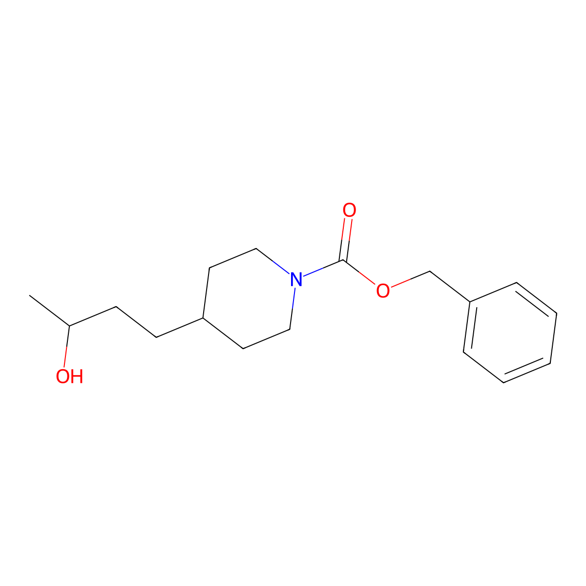 Benzyl 4-(3-hydroxybutyl)piperidine-1-carboxylate molecular structure, CAS 2680768-33-4