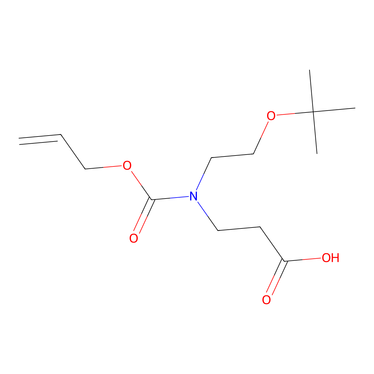 3-{[2-(Tert-butoxy)ethyl][(prop-2-en-1-yloxy)carbonyl]amino}propanoic acid molecular structure, CAS 2680768-36-7