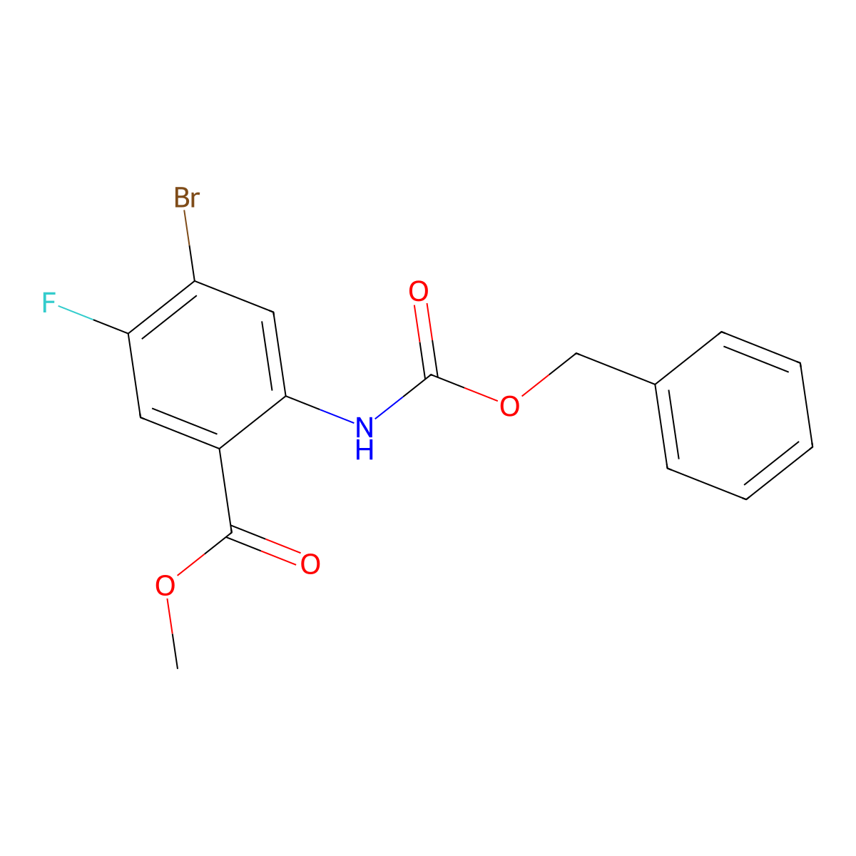 Methyl 2-{[(benzyloxy)carbonyl]amino}-4-bromo-5-fluorobenzoate molecular structure, CAS 2680768-44-7