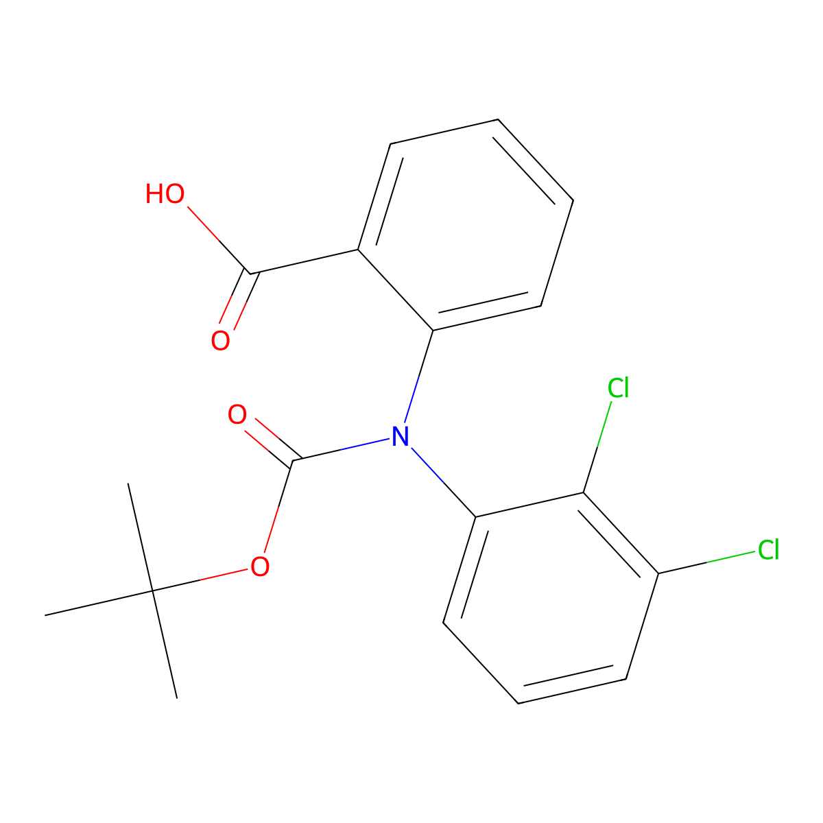 2-{[(Tert-butoxy)carbonyl](2,3-dichlorophenyl)amino}benzoic acid molecular structure, CAS 2680768-46-9