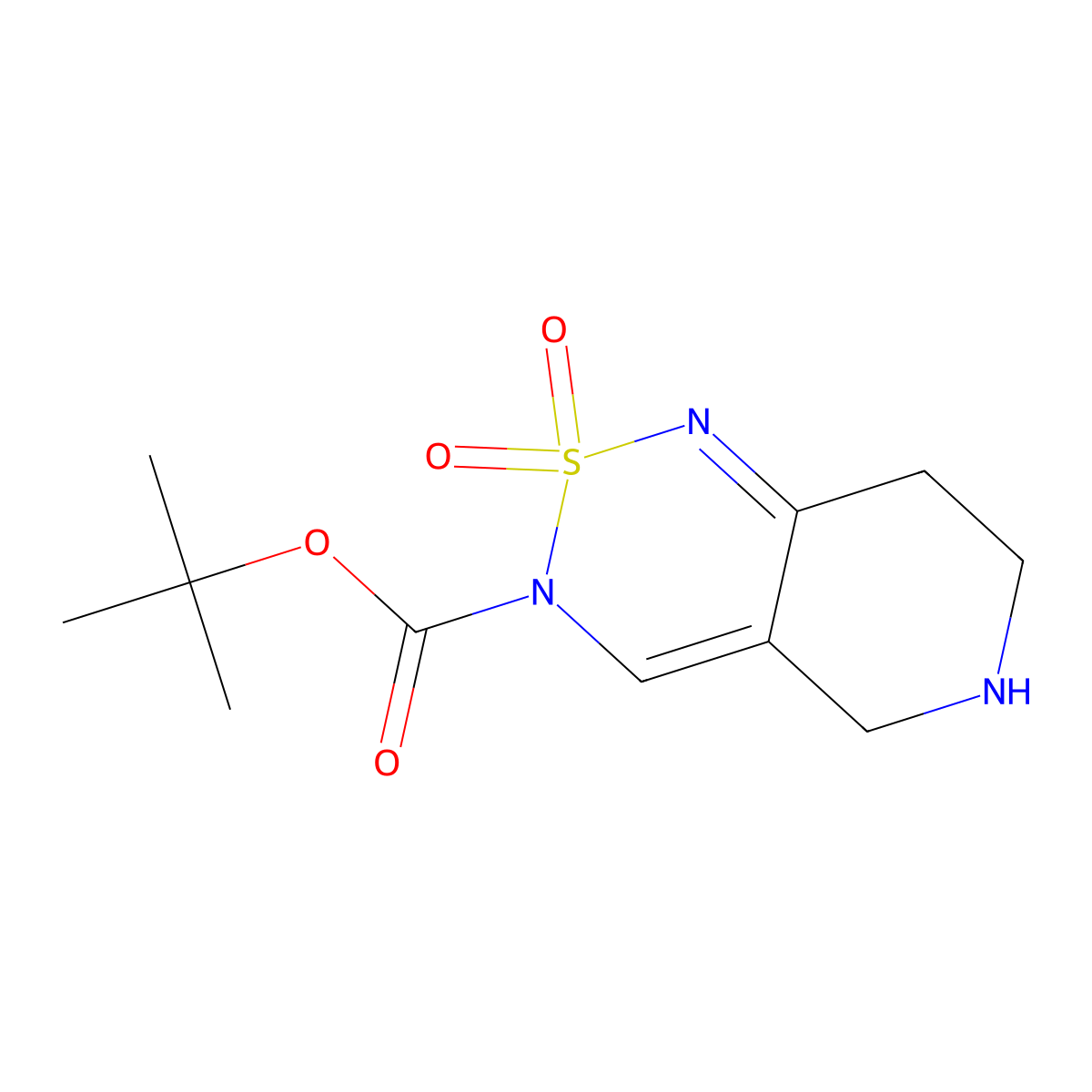 tert-butyl 2,2-dioxo-3H,5H,6H,7H,8H-2lambda6-pyrido[4,3-c][1,2,6]thiadiazine-3-carboxylate molecular structure, CAS 2680768-47-0