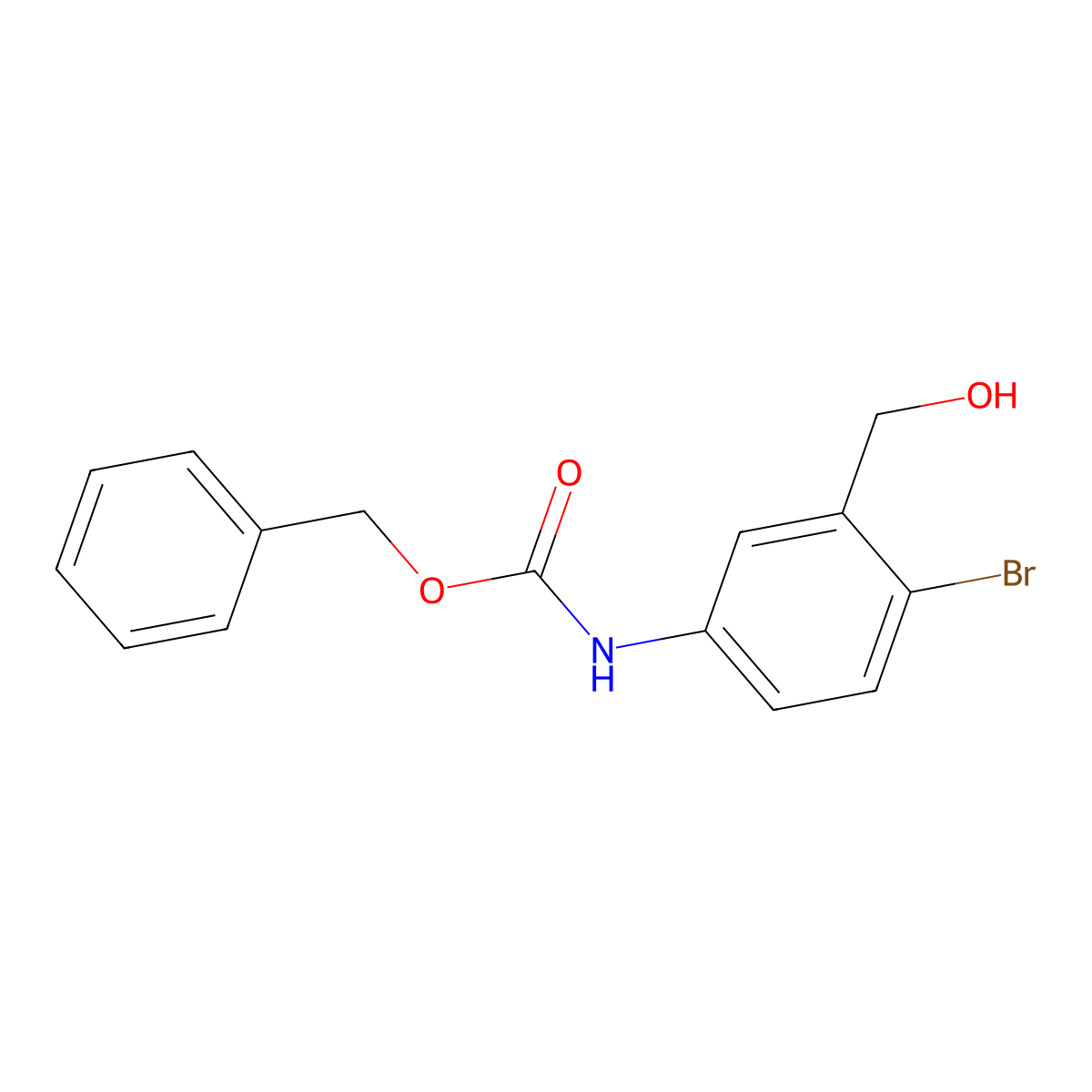benzyl N-[4-bromo-3-(hydroxymethyl)phenyl]carbamate molecular structure, CAS 2680768-56-1