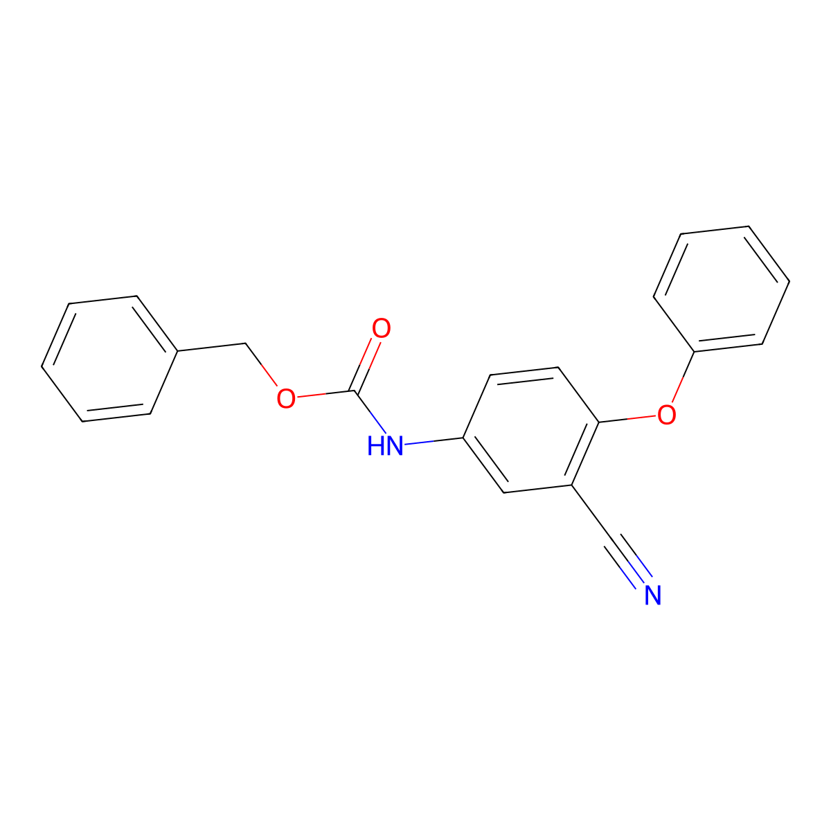 benzyl N-(3-cyano-4-phenoxyphenyl)carbamate molecular structure, CAS 2680768-74-3