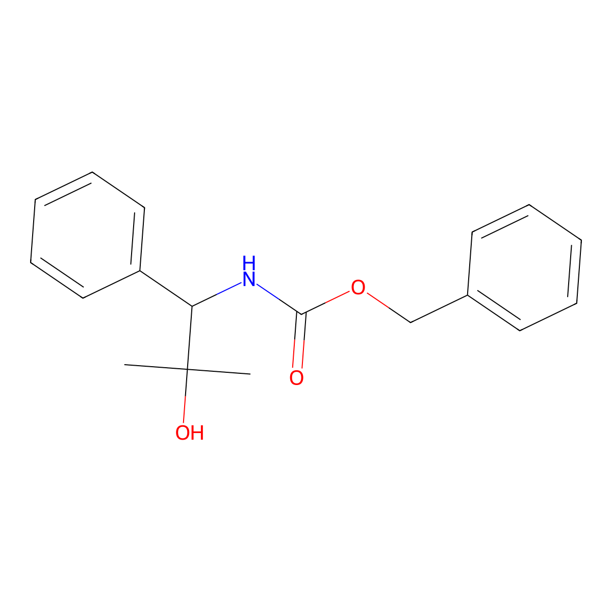 benzyl N-(2-hydroxy-2-methyl-1-phenylpropyl)carbamate molecular structure, CAS 2680768-79-8