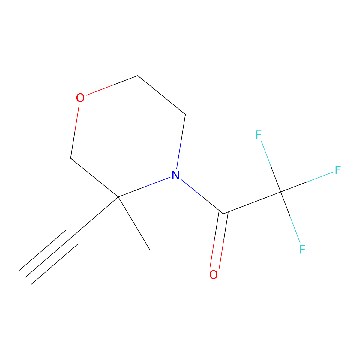 1-(3-Ethynyl-3-methylmorpholin-4-yl)-2,2,2-trifluoroethan-1-one molecular structure, CAS 2680768-86-7