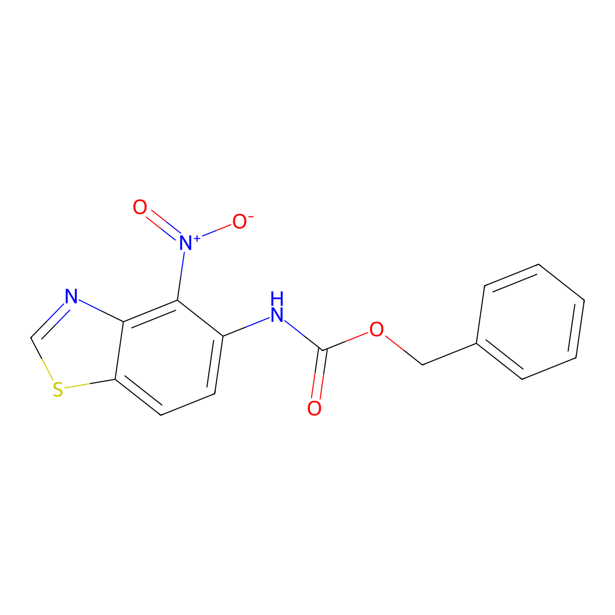 benzyl N-(4-nitro-1,3-benzothiazol-5-yl)carbamate molecular structure, CAS 2680768-95-8