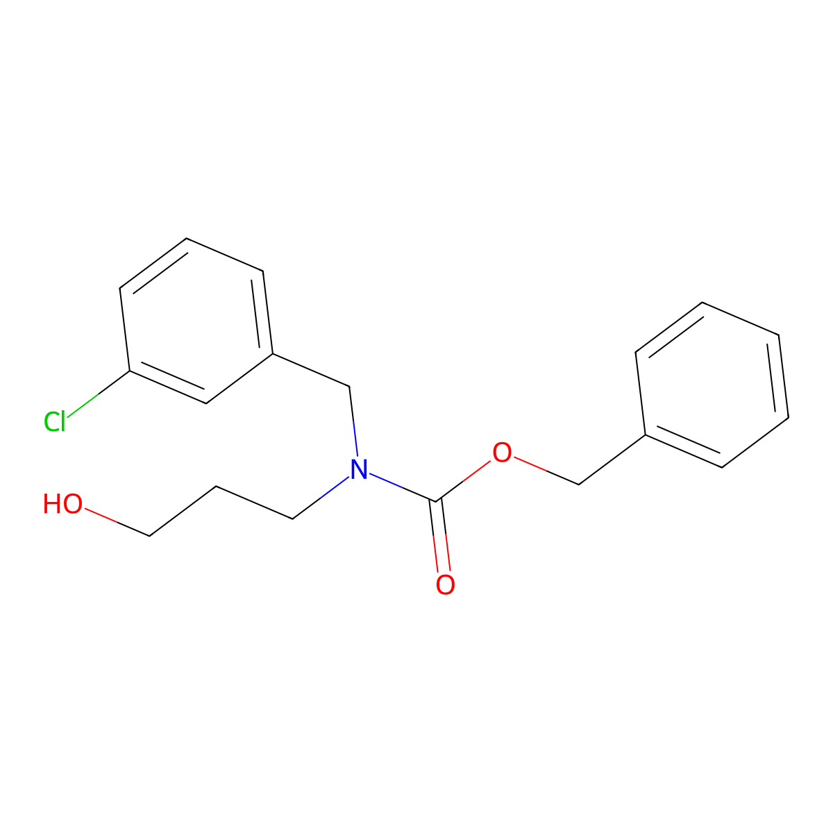 benzyl N-[(3-chlorophenyl)methyl]-N-(3-hydroxypropyl)carbamate molecular structure, CAS 2680768-99-2
