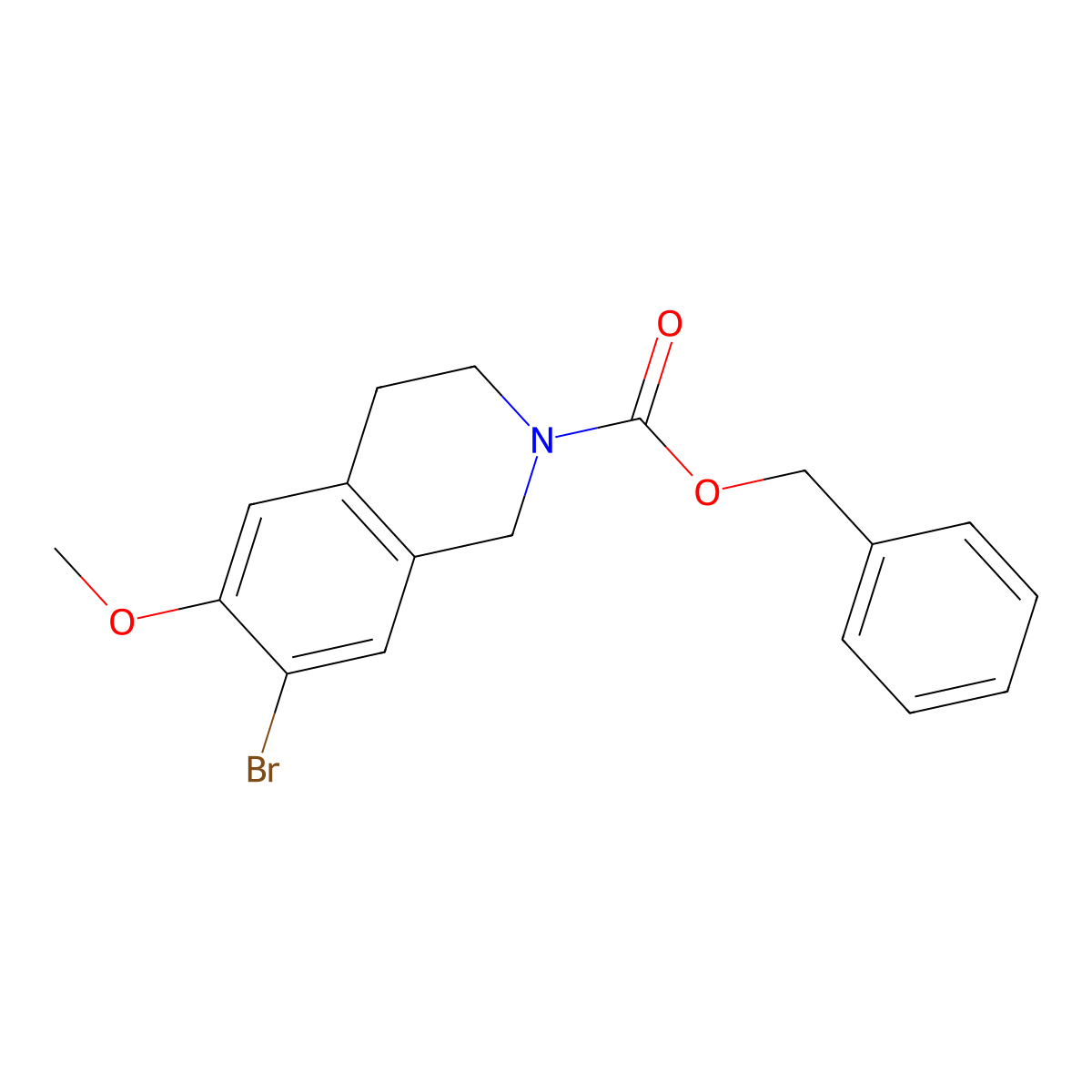 Benzyl 7-bromo-6-methoxy-1,2,3,4-tetrahydroisoquinoline-2-carboxylate molecular structure, CAS 2680769-00-8