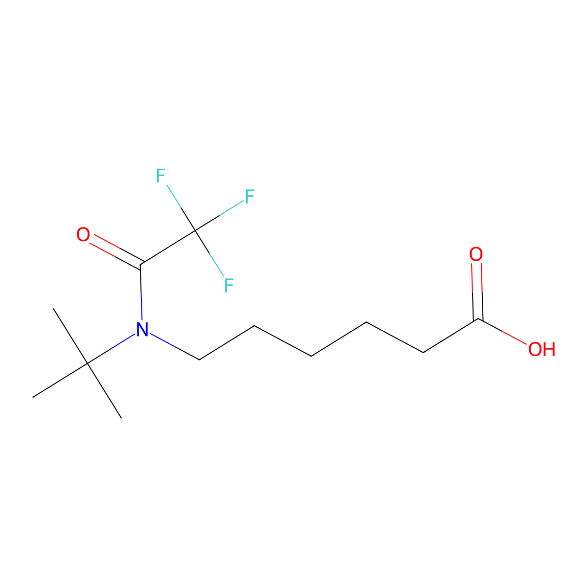 6-(N-tert-butyl-2,2,2-trifluoroacetamido)hexanoic acid molecular structure, CAS 2680769-02-0