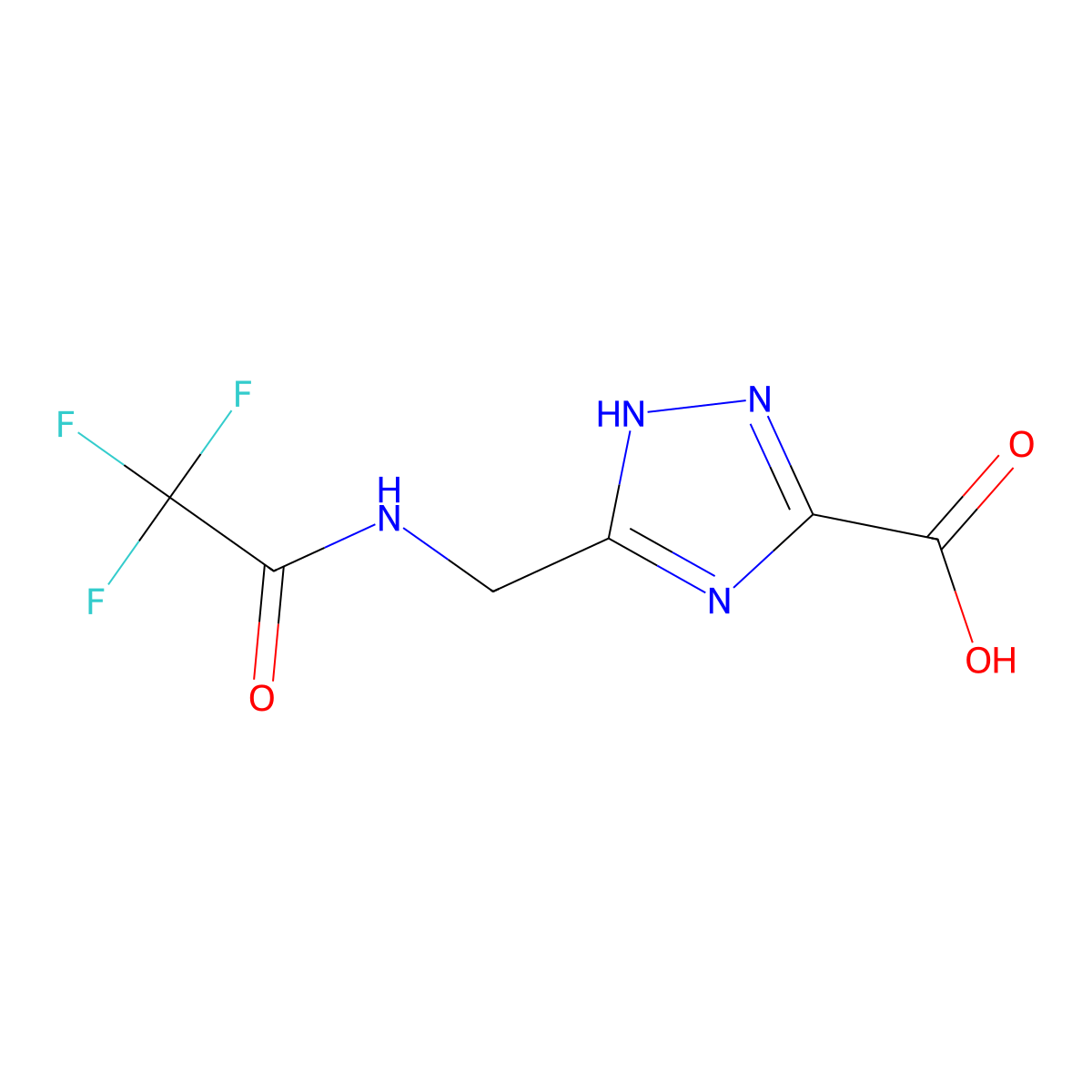 5-[(2,2,2-trifluoroacetamido)methyl]-1H-1,2,4-triazole-3-carboxylic acid molecular structure, CAS 2680769-08-6