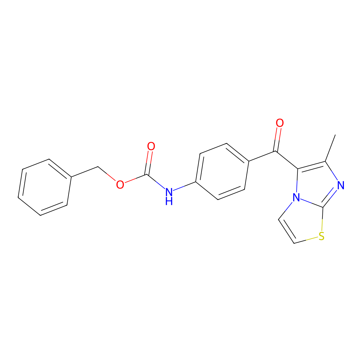 benzyl N-(4-{6-methylimidazo[2,1-b][1,3]thiazole-5-carbonyl}phenyl)carbamate molecular structure, CAS 2680769-10-0