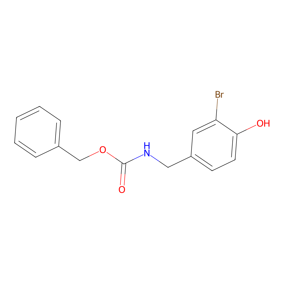 benzyl N-[(3-bromo-4-hydroxyphenyl)methyl]carbamate molecular structure, CAS 2680769-24-6