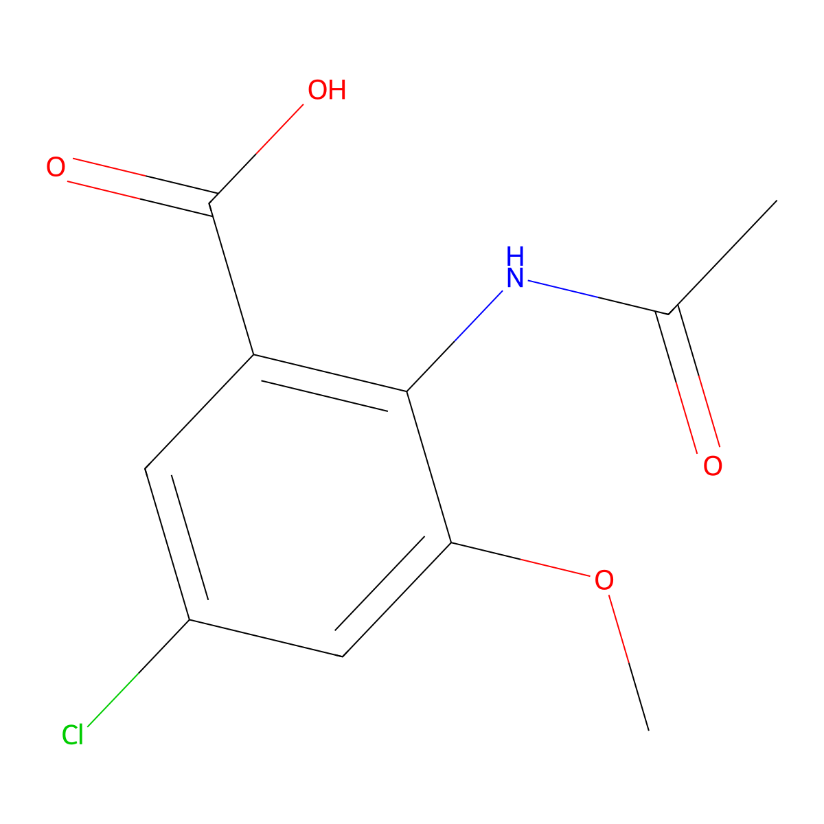 5-Chloro-2-acetamido-3-methoxybenzoic acid molecular structure, CAS 2680769-27-9
