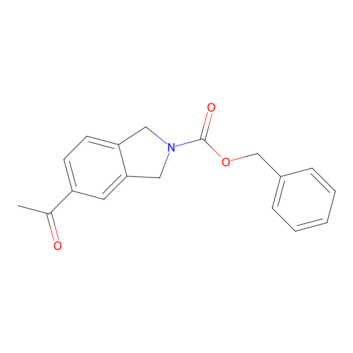 benzyl 5-acetyl-2,3-dihydro-1H-isoindole-2-carboxylate molecular structure, CAS 2680769-29-1