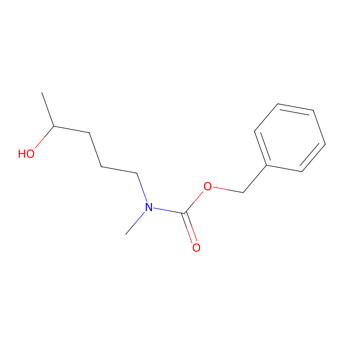 benzyl N-(4-hydroxypentyl)-N-methylcarbamate molecular structure, CAS 2680769-31-5