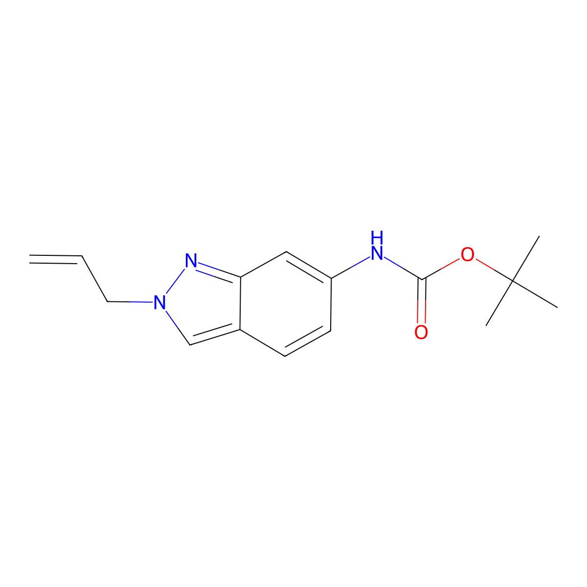 tert-butyl N-[2-(prop-2-en-1-yl)-2H-indazol-6-yl]carbamate molecular structure, CAS 2680769-35-9