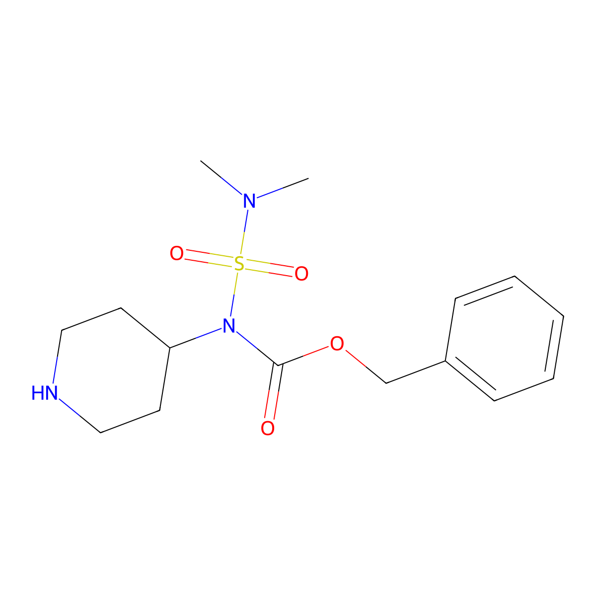 benzyl N-(dimethylsulfamoyl)-N-(piperidin-4-yl)carbamate molecular structure, CAS 2680769-39-3