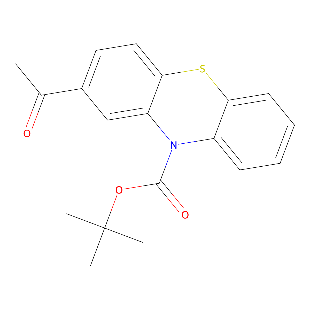 tert-Butyl 2-acetyl-10H-phenothiazine-10-carboxylate molecular structure, CAS 2680769-58-6