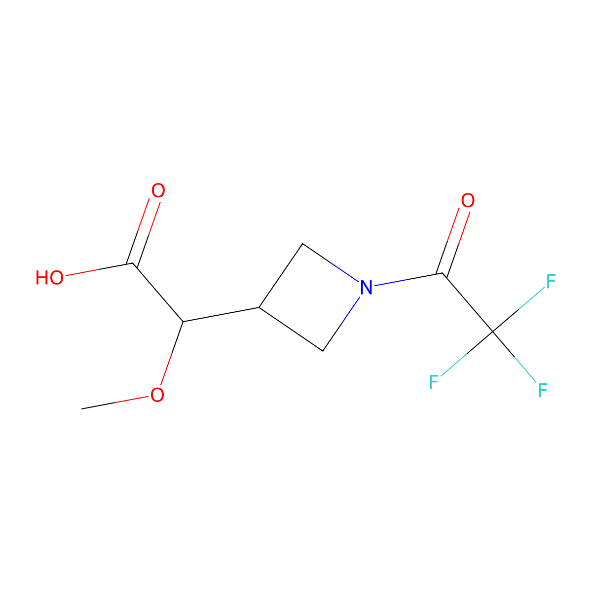 2-Methoxy-2-[1-(trifluoroacetyl)azetidin-3-yl]acetic acid molecular structure, CAS 2680769-72-4