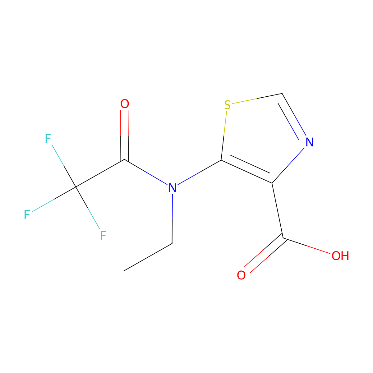 5-(N-ethyl-2,2,2-trifluoroacetamido)-1,3-thiazole-4-carboxylic acid molecular structure, CAS 2680769-81-5