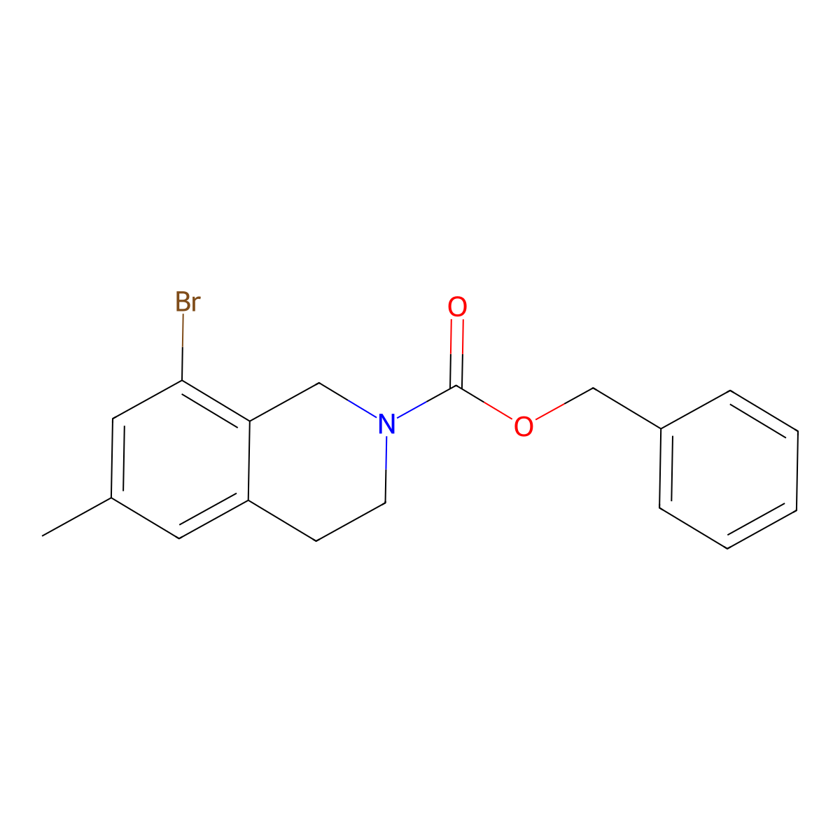 Benzyl 8-bromo-6-methyl-1,2,3,4-tetrahydroisoquinoline-2-carboxylate molecular structure, CAS 2680769-82-6