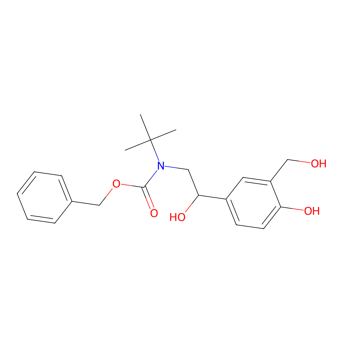 benzyl N-tert-butyl-N-{2-hydroxy-2-[4-hydroxy-3-(hydroxymethyl)phenyl]ethyl}carbamate molecular structure, CAS 2680769-89-3