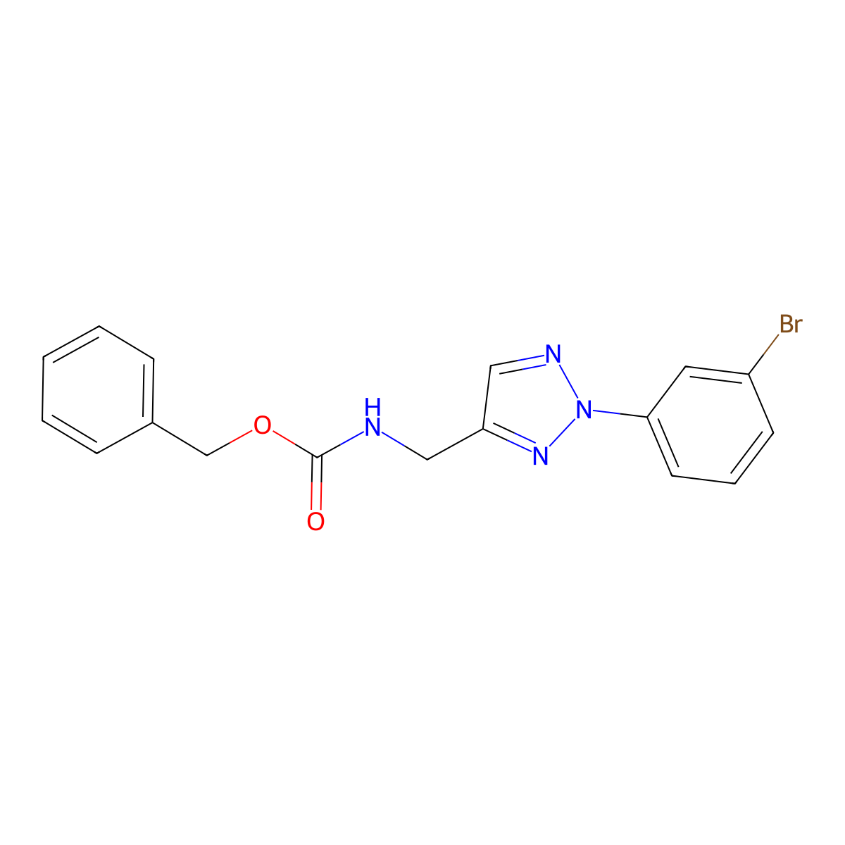 benzyl N-{[2-(3-bromophenyl)-2H-1,2,3-triazol-4-yl]methyl}carbamate molecular structure, CAS 2680769-93-9