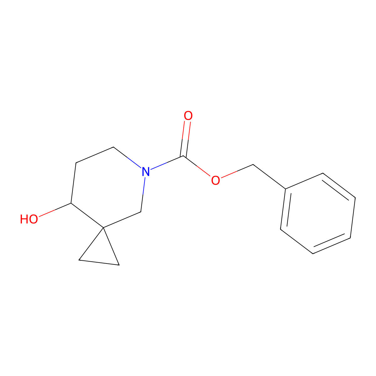 Benzyl 8-hydroxy-5-azaspiro[2.5]octane-5-carboxylate molecular structure, CAS 2680769-94-0