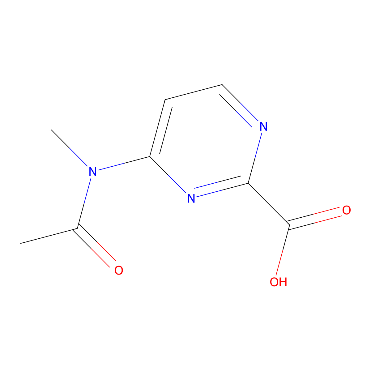 4-(N-methylacetamido)pyrimidine-2-carboxylic acid molecular structure, CAS 2680769-99-5