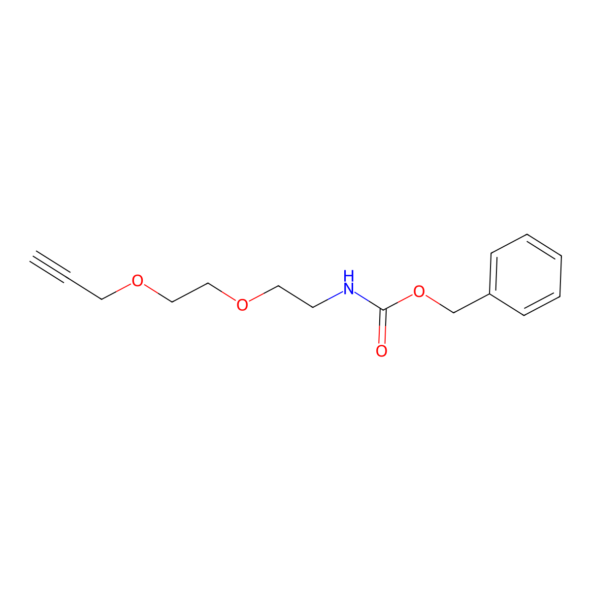 Benzyl (2-(2-(prop-2-yn-1-yloxy)ethoxy)ethyl)carbamate molecular structure, CAS 2680770-53-8
