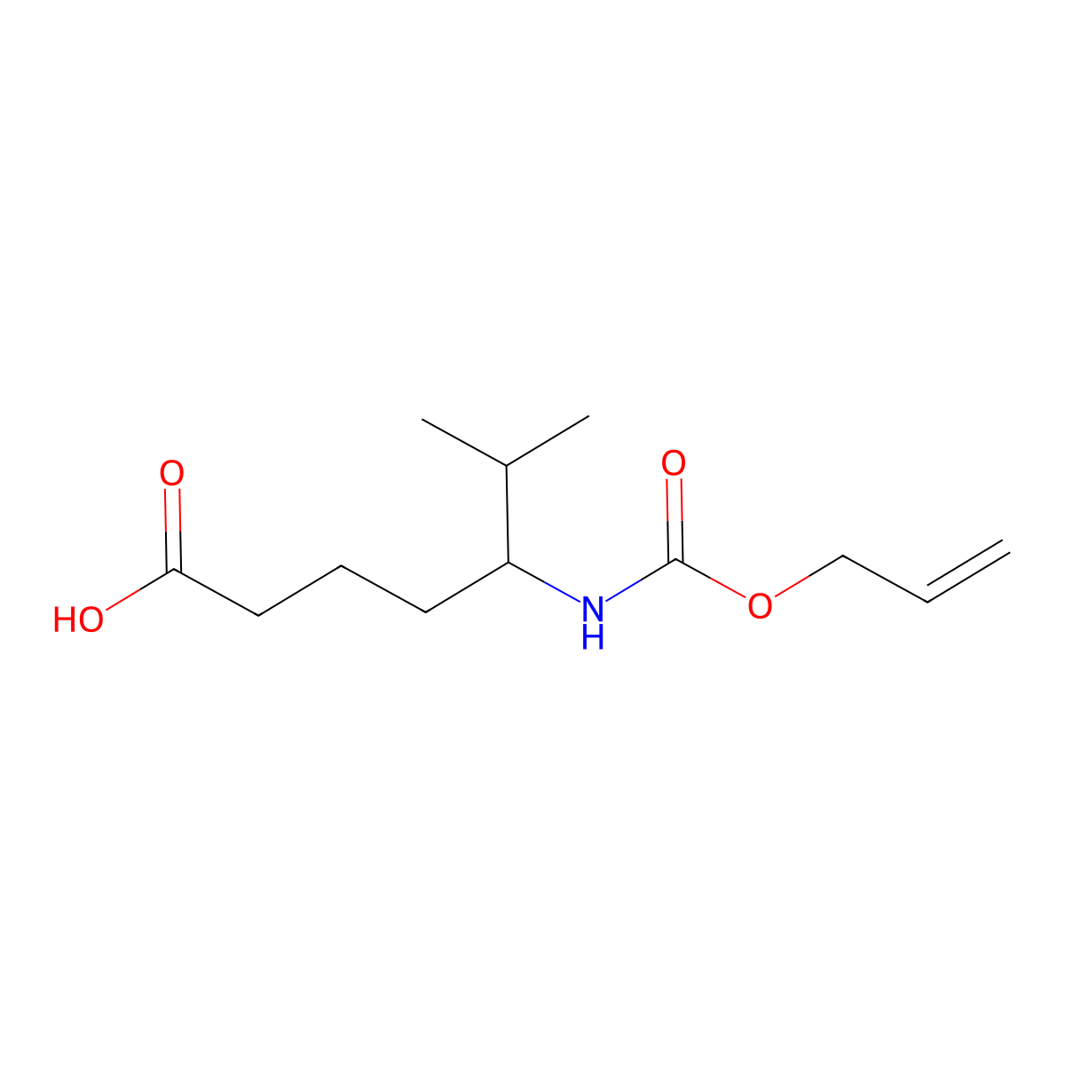 6-Methyl-5-{[(prop-2-en-1-yloxy)carbonyl]amino}heptanoic acid molecular structure, CAS 2680770-59-4