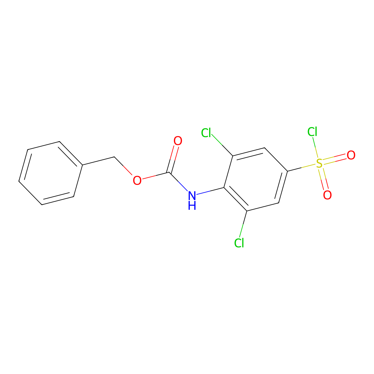 benzyl N-[2,6-dichloro-4-(chlorosulfonyl)phenyl]carbamate molecular structure, CAS 2680770-70-9