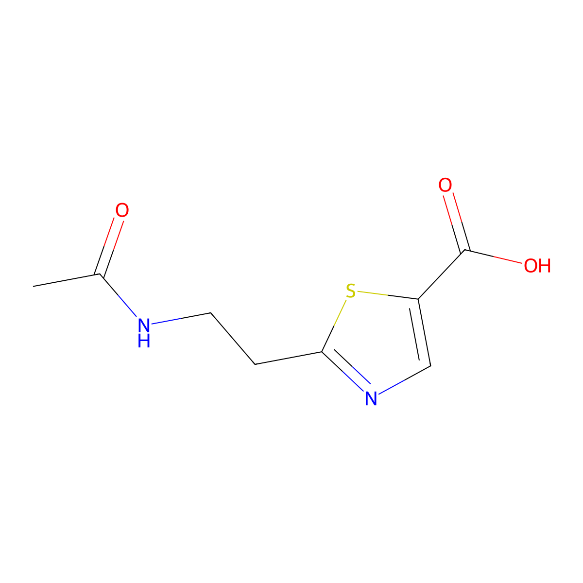 2-(2-Acetamidoethyl)-1,3-thiazole-5-carboxylic acid molecular structure, CAS 2680770-71-0