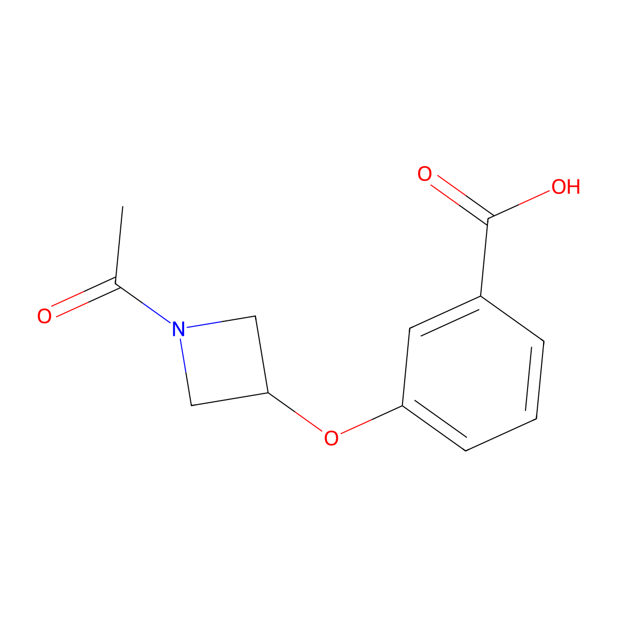 3-[(1-Acetylazetidin-3-yl)oxy]benzoic acid molecular structure, CAS 2680770-93-6
