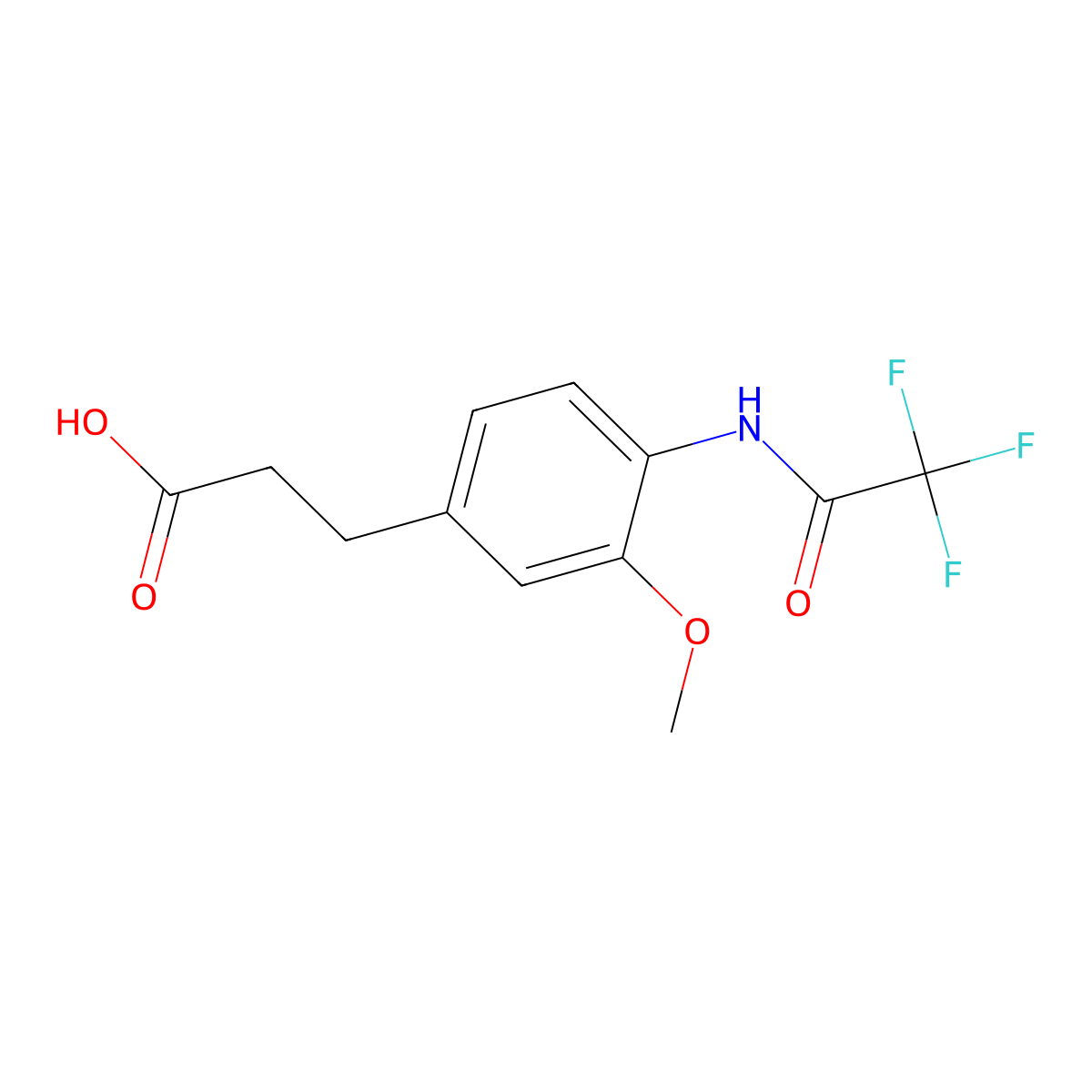 3-[3-Methoxy-4-(2,2,2-trifluoroacetamido)phenyl]propanoic acid molecular structure, CAS 2680770-95-8