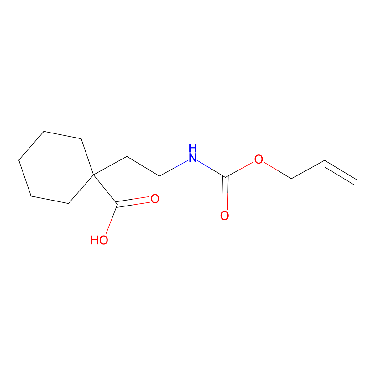 1-(2-{[(Prop-2-en-1-yloxy)carbonyl]amino}ethyl)cyclohexane-1-carboxylic acid molecular structure, CAS 2680771-06-4