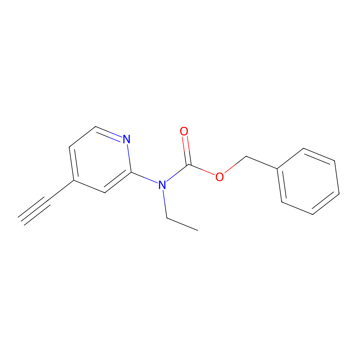 benzyl N-ethyl-N-(4-ethynylpyridin-2-yl)carbamate molecular structure, CAS 2680771-15-5