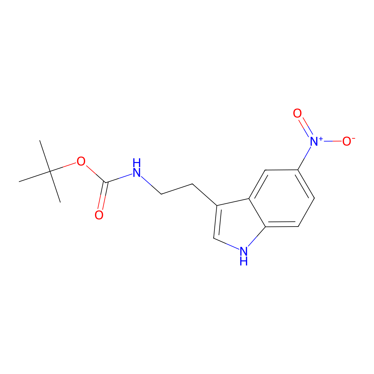 tert-butyl N-[2-(5-nitro-1H-indol-3-yl)ethyl]carbamate molecular structure, CAS 2680771-16-6
