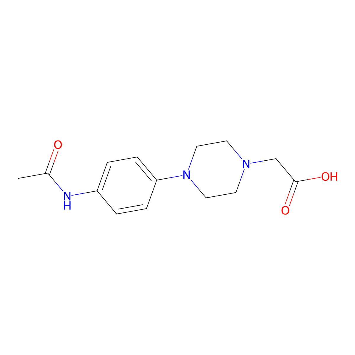2-[4-(4-Acetamidophenyl)piperazin-1-yl]acetic acid molecular structure, CAS 2680771-19-9