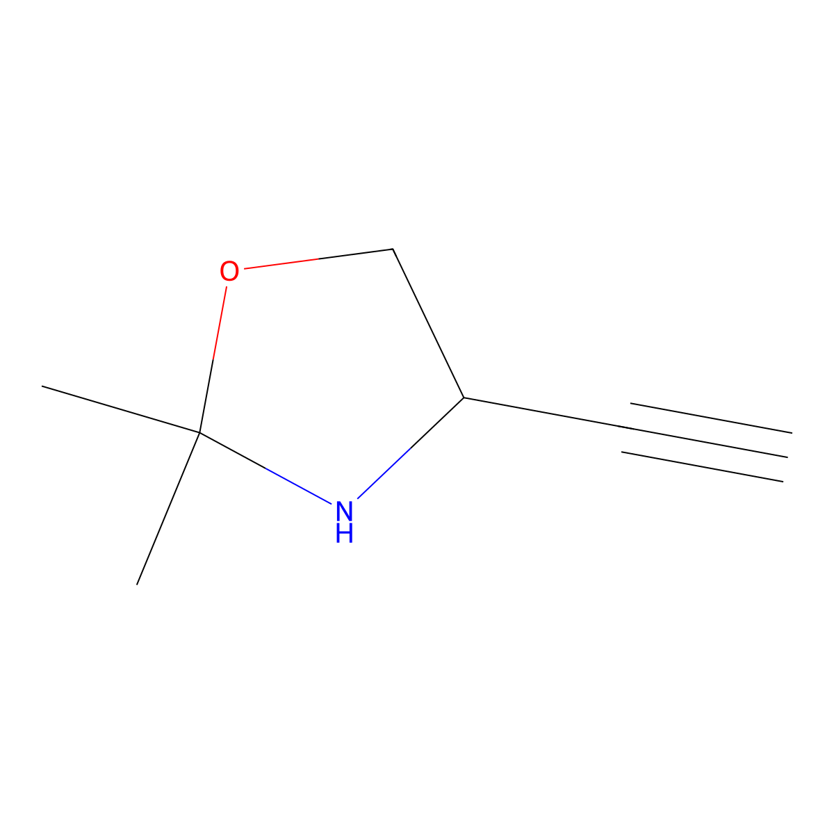 4-Ethynyl-2,2-dimethyl-1,3-oxazolidine molecular structure, CAS 2680771-30-4