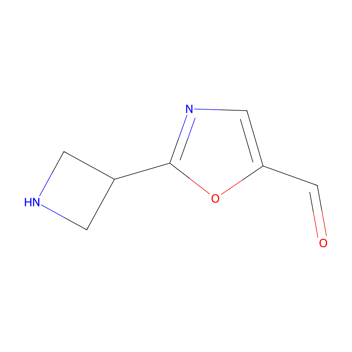 2-(Azetidin-3-yl)-1,3-oxazole-5-carbaldehyde molecular structure, CAS 2680771-31-5