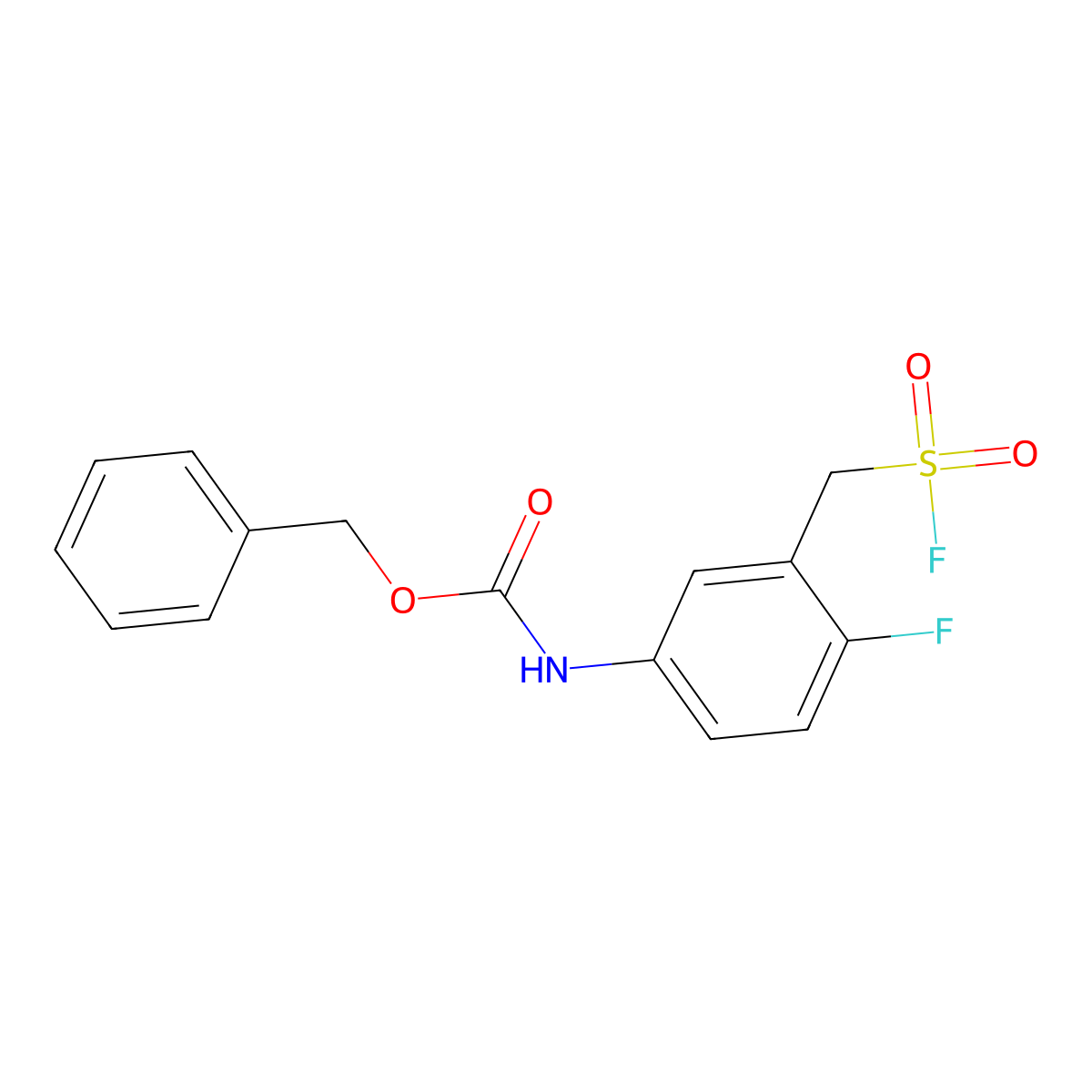 benzyl N-{4-fluoro-3-[(fluorosulfonyl)methyl]phenyl}carbamate molecular structure, CAS 2680771-32-6