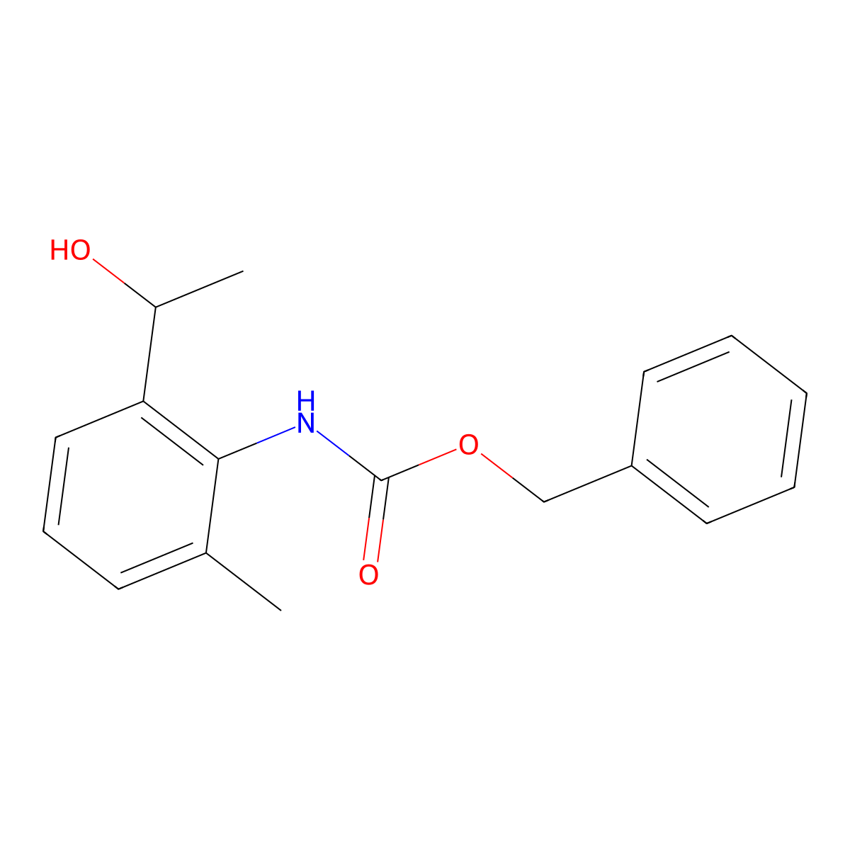 benzyl N-[2-(1-hydroxyethyl)-6-methylphenyl]carbamate molecular structure, CAS 2680771-34-8