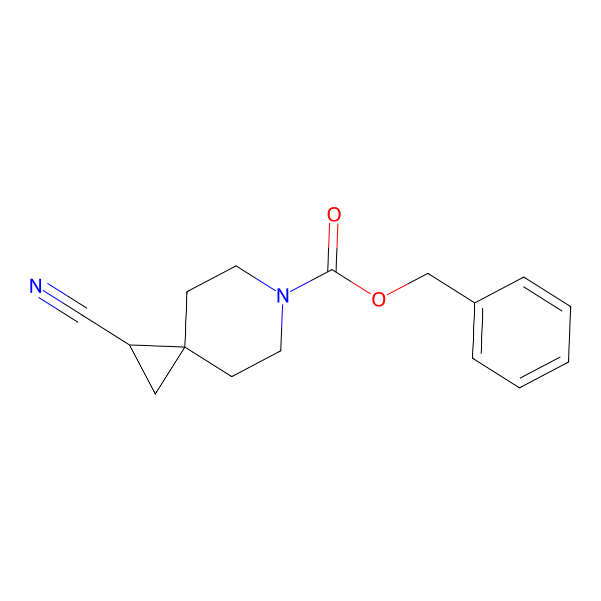 Benzyl 1-cyano-6-azaspiro[2.5]octane-6-carboxylate molecular structure, CAS 2680771-38-2