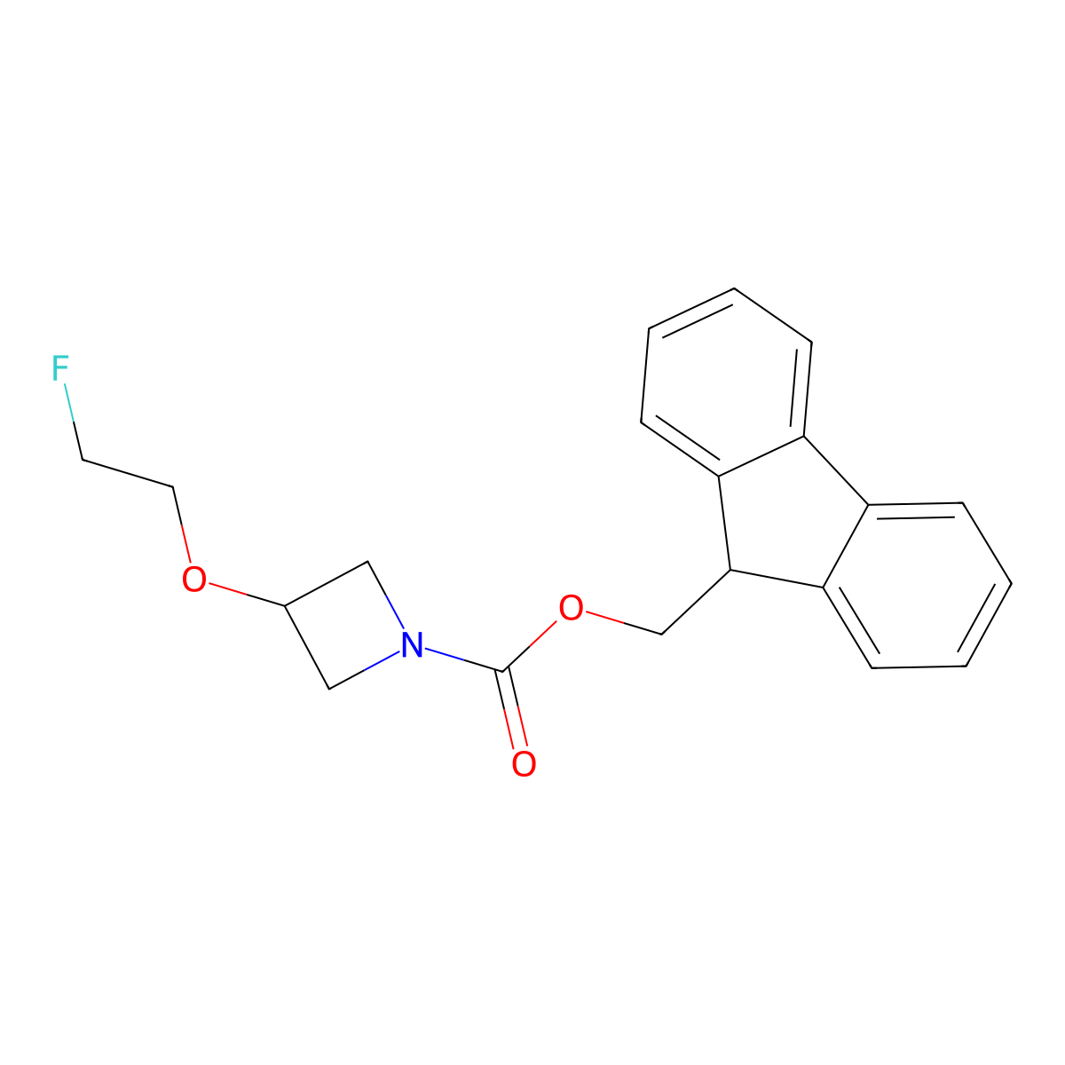 (9H-fluoren-9-yl)methyl 3-(2-fluoroethoxy)azetidine-1-carboxylate molecular structure, CAS 2680771-41-7