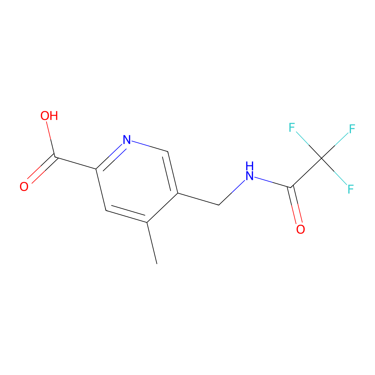 4-Methyl-5-[(2,2,2-trifluoroacetamido)methyl]pyridine-2-carboxylic acid molecular structure, CAS 2680771-61-1