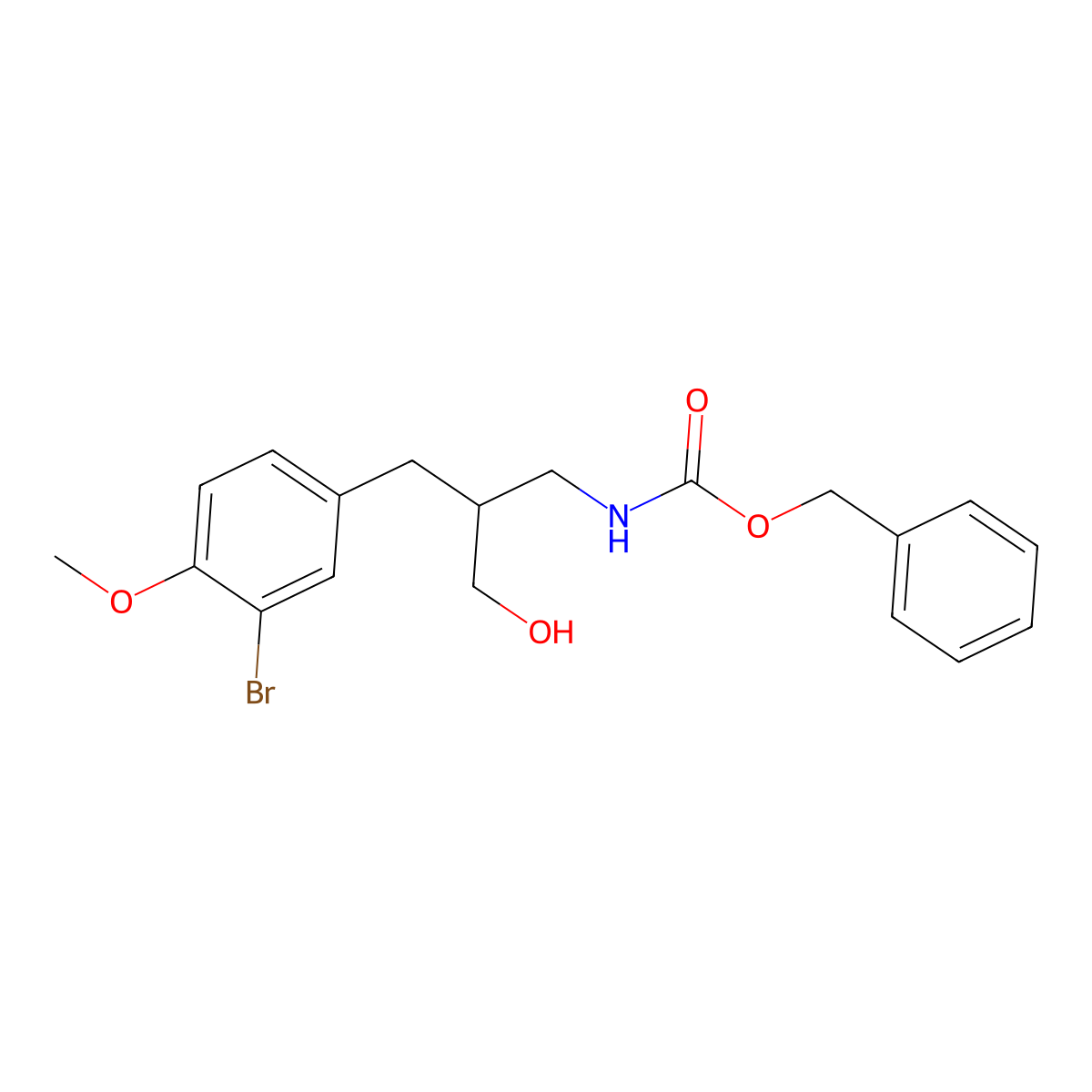 benzyl N-{2-[(3-bromo-4-methoxyphenyl)methyl]-3-hydroxypropyl}carbamate molecular structure, CAS 2680771-65-5