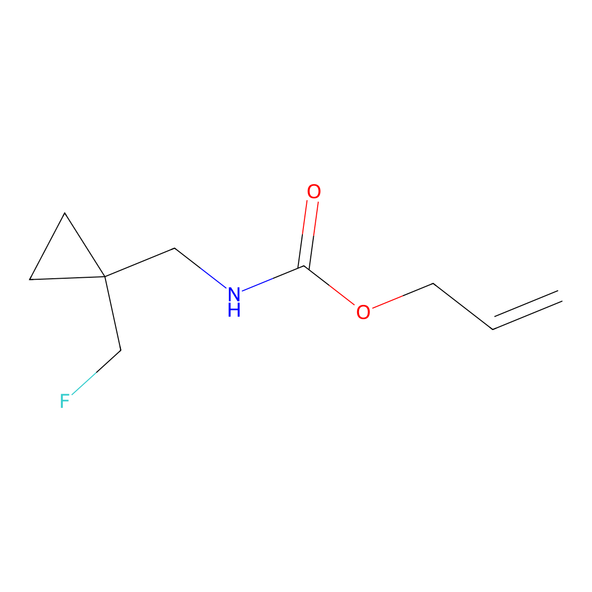 prop-2-en-1-yl N-{[1-(fluoromethyl)cyclopropyl]methyl}carbamate molecular structure, CAS 2680771-71-3