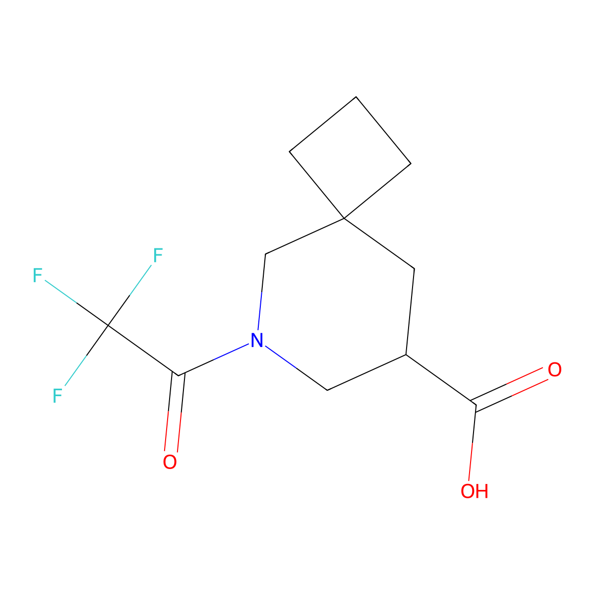 6-(2,2,2-Trifluoroacetyl)-6-azaspiro[3.5]nonane-8-carboxylic acid molecular structure, CAS 2680771-78-0
