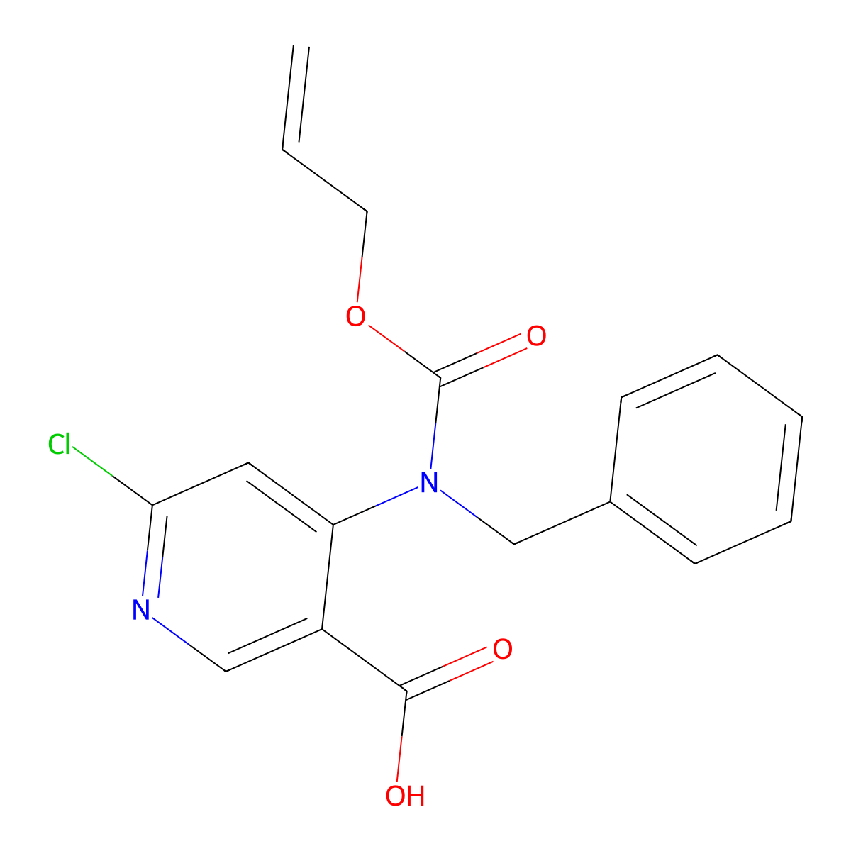 4-{Benzyl[(prop-2-en-1-yloxy)carbonyl]amino}-6-chloropyridine-3-carboxylic acid molecular structure, CAS 2680771-88-2